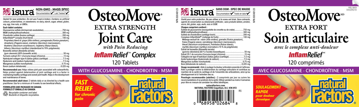 OSTEOMOVE EXTRA STRENGTH 120 TABS NATURAL FACTORS – Ave Maria Health