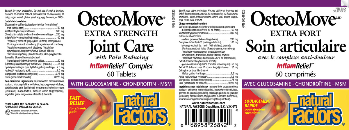 OSTEOMOVE EXTRA STRENGTH 60 TABS NATURAL FACTORS – Ave Maria Health