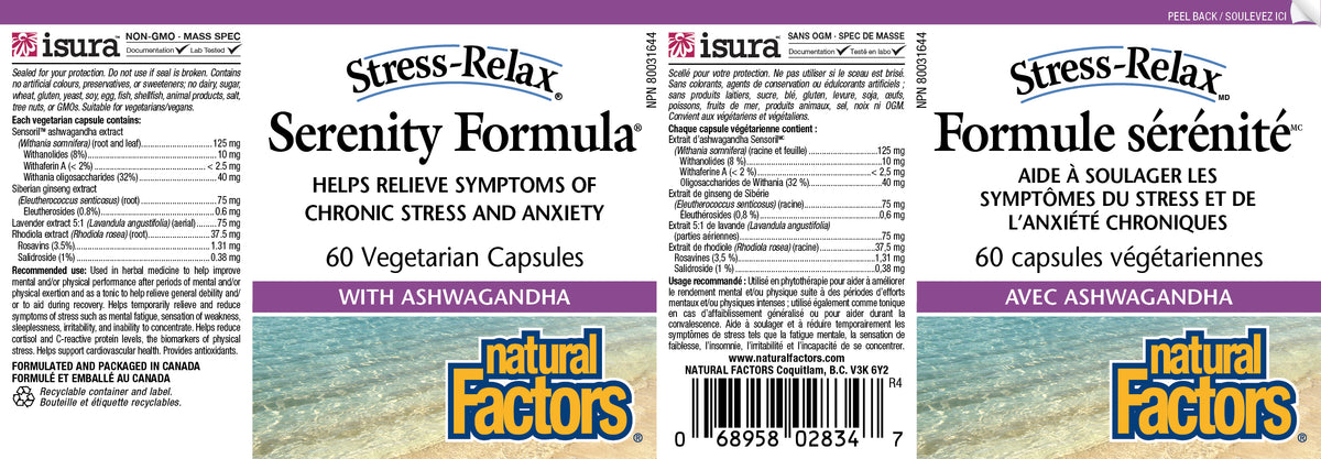 SERENITY FORMULA 60 CAPS NATURAL FACTORS – Ave Maria Health