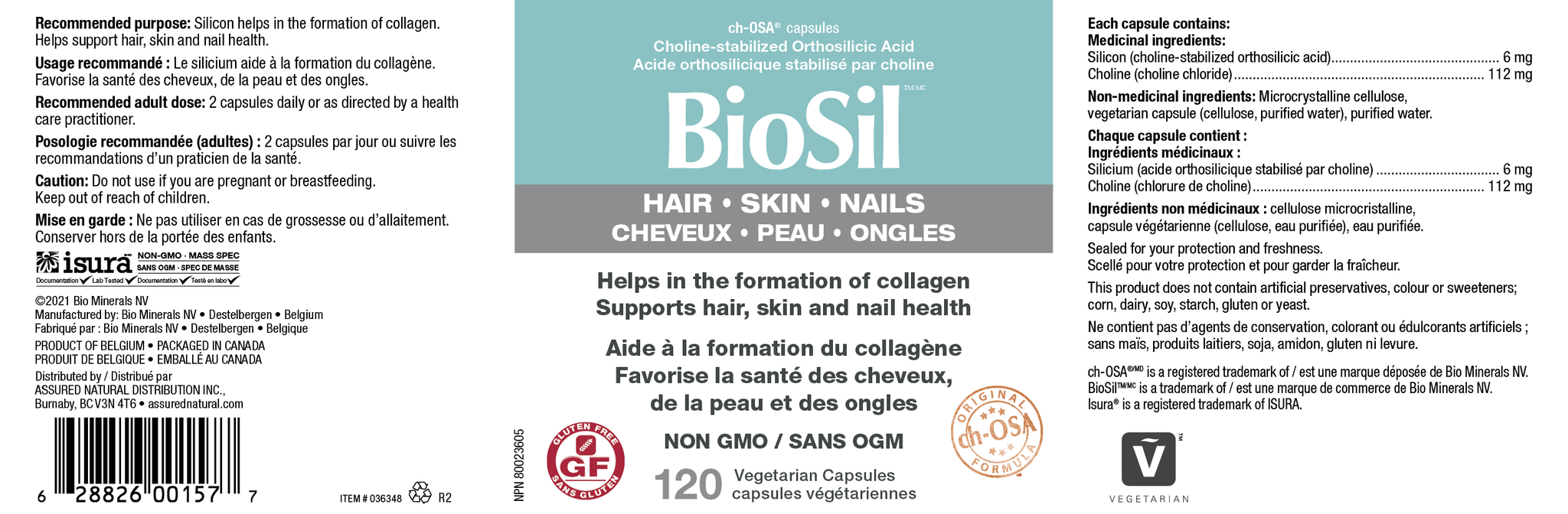 SILICA 120 CAPS BIOSIL – Ave Maria Health
