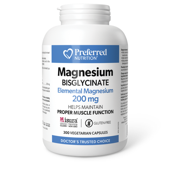 MAGNESIUM BISGLYCINATE 200 MG 300 CAPS PREFERRED NUTRITION