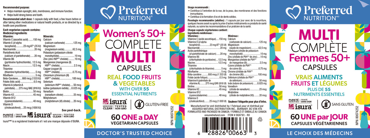 WOMEN'S 50+ COMPLETE MULTI 60 CAPS PREFERRED NUTRITION – Ave Maria Health