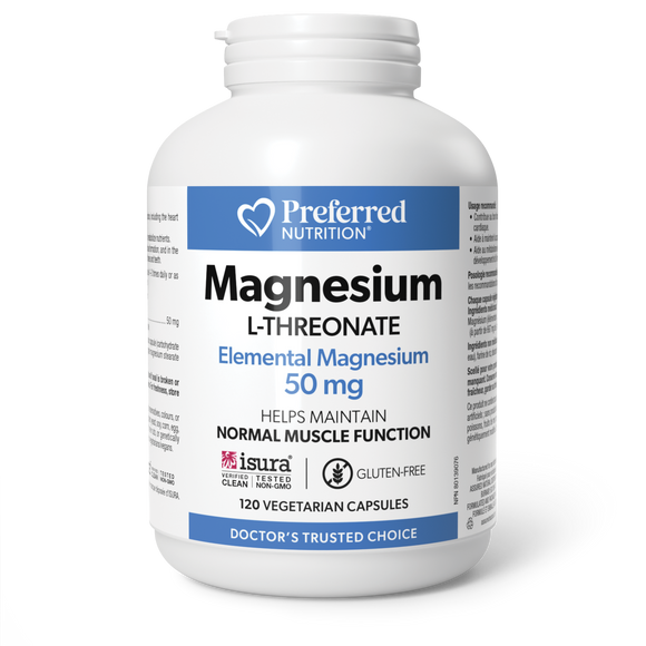 MAGNESIUM L-THREONATE 50 MG 120 CAPS PREFERRED NUTRITION