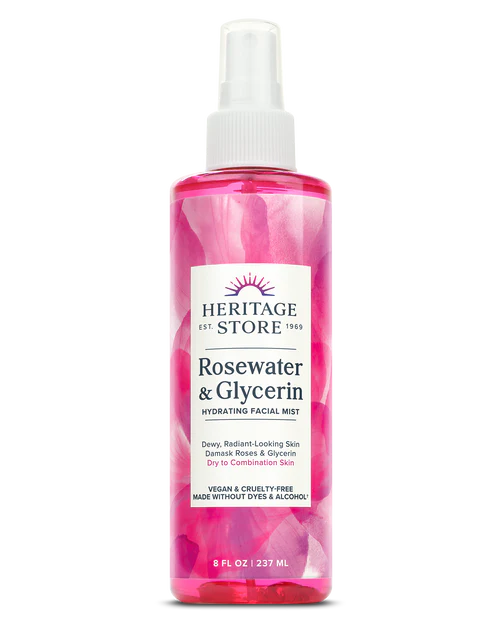 ROSEWATER & GLYCERIN HYDRATING FACIAL MIST 237 ML HERITAGE STORE