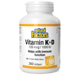 VITAMIN K & D 120 MCG 1000 IU 360 GELS NATURAL FACTORS
