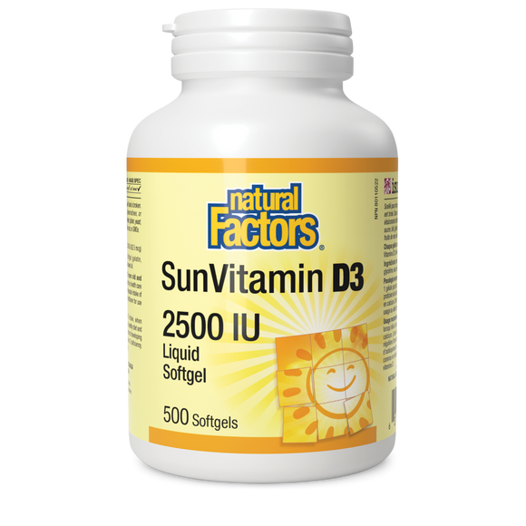 SUNVITAMIN D3 2500 IU 500 GELS NATURAL FACTORS