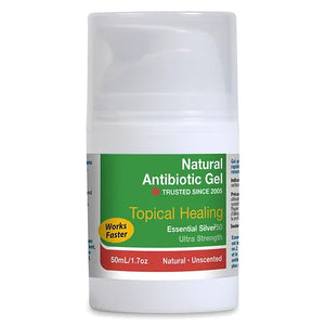 NATURAL ANTIBIOTIC GEL ESSNTIAL SILVER 50 UNSCENTED 50 ML JARDINE NATURALS