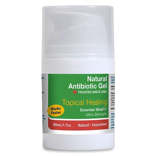 NATURAL ANTIBIOTIC GEL ESSNTIAL SILVER 50 UNSCENTED 50 ML JARDINE NATURALS