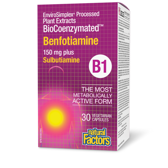 VITAMIN B1 BIOCOENZ BENFOTIAMINE 150 MG 30 VCAPS NATURAL FACTORS