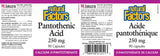 D PANTOTHENIC ACID 250 MG 90 CAPS NATURAL FACTORS