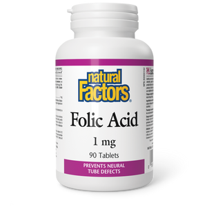 FOLIC ACID 1 MG 90 TABS NATURAL FACTORS