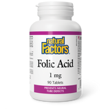 FOLIC ACID 1 MG 90 TABS NATURAL FACTORS