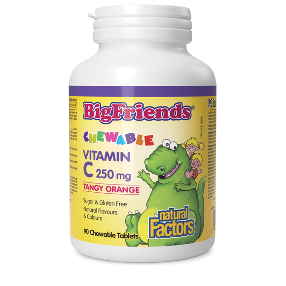 BIG FRIENDS VITAMIN C TANGY ORANGE 250 MG 90 CHEWABLES NATURAL FACTORS