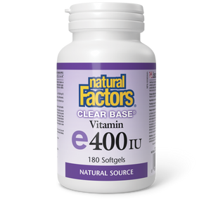 VITAMIN E CLEAR BASE 400 IU 180 SOFTGELS NATURAL FACTORS