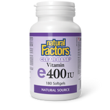 VITAMIN E CLEAR BASE 400 IU 180 SOFTGELS NATURAL FACTORS