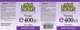 VITAMIN E CLEAR BASE 400 IU 180 SOFTGELS NATURAL FACTORS