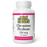 CHROMIUM PICOLINATE 250 MCG 90 TABS NATURAL FACTORS