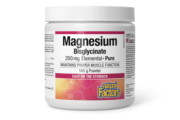 MAGNESIUM BISGLYCINATE 200 MG 145 G NATURAL FACTORS