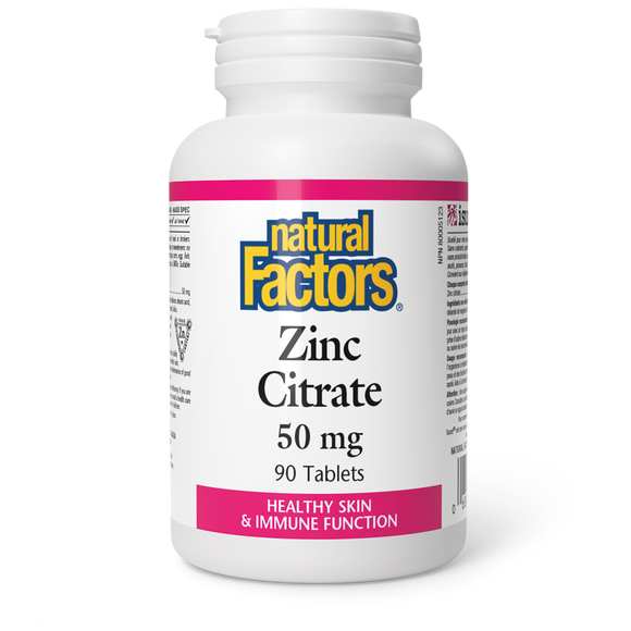 ZINC CITRATE 50 MG 90 TABS NATURAL FACTORS