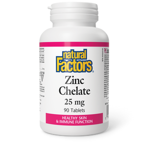 ZINC CHELATE 25 MG 90 TABS NATURAL FACTORS