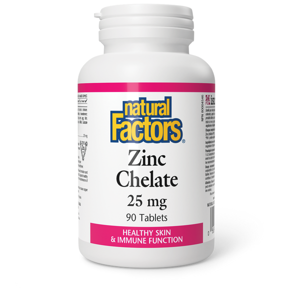 ZINC CHELATE 25 MG 90 TABS NATURAL FACTORS