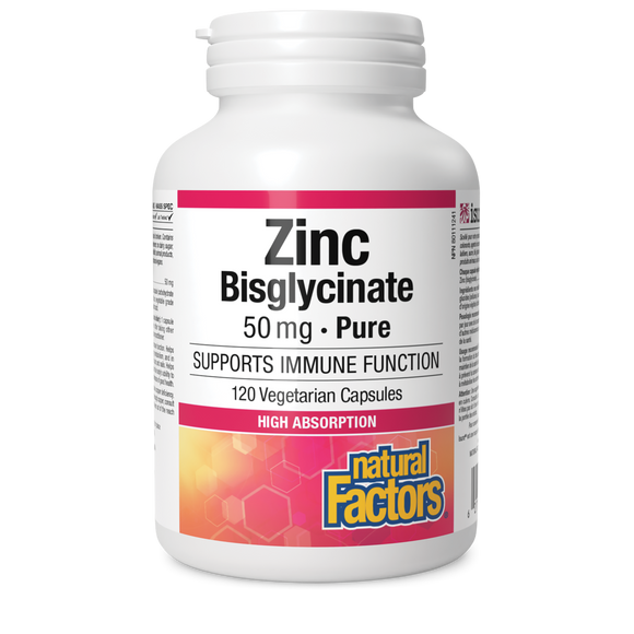 ZINC BISGLYCINATE 50 MG 120 CAPS NATURAL FACTORS