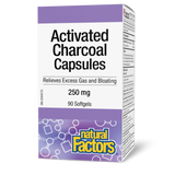 ACTIVATED CHARCOAL 250 MG 90 SOFTGELS NATURAL FACTORS