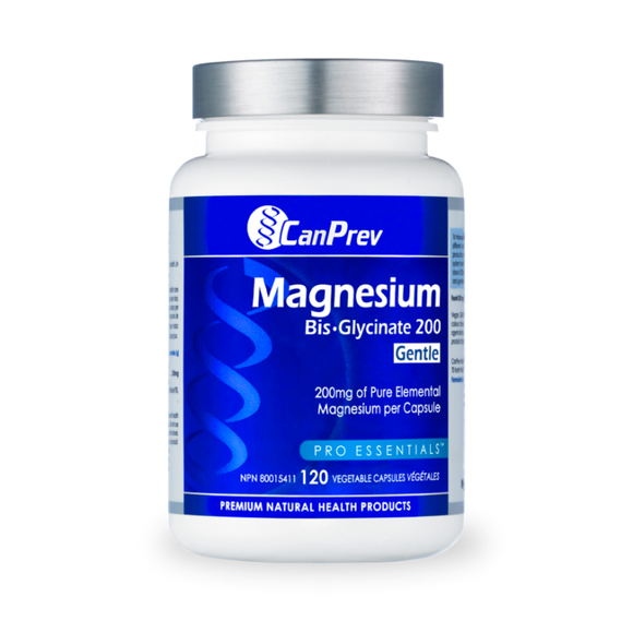 MAGNESIUM BISGLYCINATE 200 GENTLE 120 CAPS CANPREV