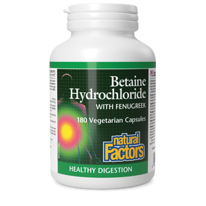 BETAINE HYDROCHLORIDE 180 CAPS NATURAL FACTORS