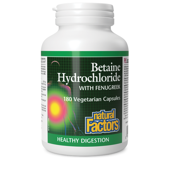 BETAINE HYDROCHLORIDE 180 CAPS NATURAL FACTORS