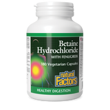 BETAINE HYDROCHLORIDE 180 CAPS NATURAL FACTORS