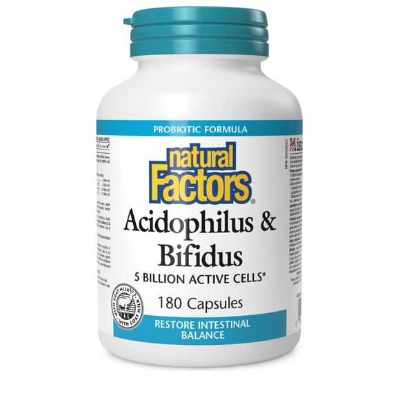 ACIDOPHILUS & BIFIDUS 180 CAPS NATURAL FACTORS