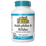 ACIDOPHILUS & BIFIDUS 180 CAPS NATURAL FACTORS