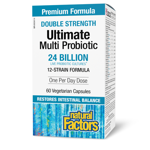 ULTIMATE MULTI PROBIOTIC 24 BILLION 60 CAPS NATURAL FACTORS