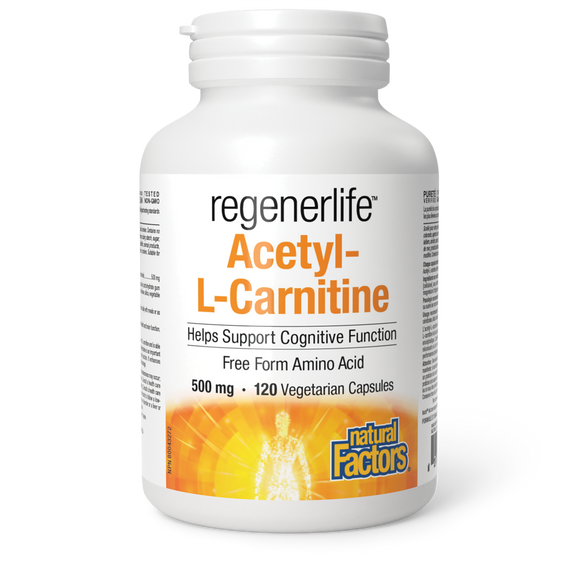 ACETYL-L-CARNITINE 500 MG 120 CAPS REGENERLIFE NATURAL FACTORS