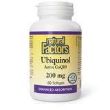 UBIQUINOL ACTIVE COQ10 200 MG 60 SOFTGELS NATURAL FACTORS