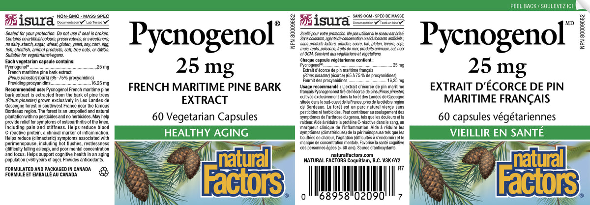 PYCNOGENOL 25 MG 60 CAPS NATURAL FACTORS – Ave Maria Health