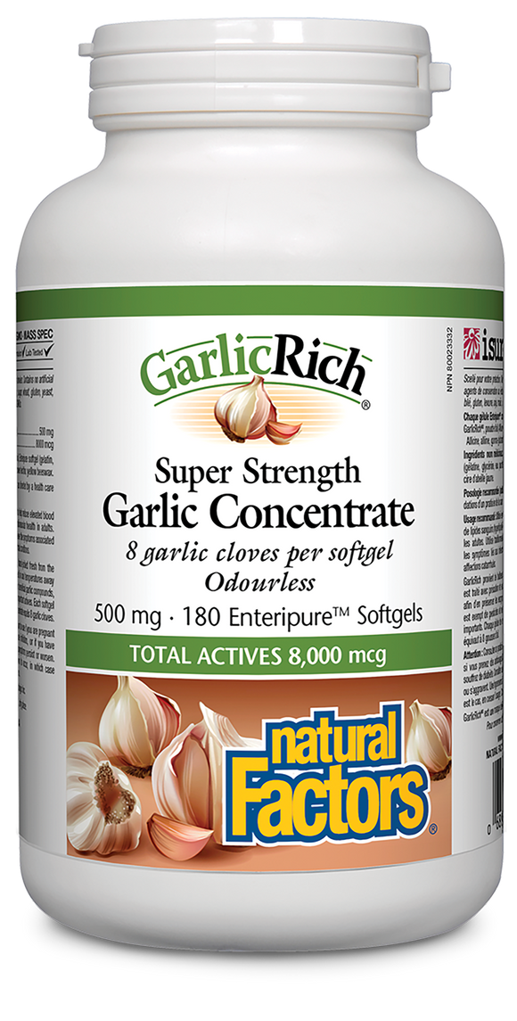 GARLIC CONCENTRATE 500 MG 180 SOFTGELS NATURAL FACTORS