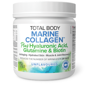 TOTAL BODY MARINE COLLAGEN WITH HYALURONIC ACID, GLUTAMINE & BIOTIN UNFLAVOURED 135G NATURAL FACTORS