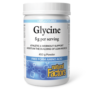 GLYCINE 5 G 450 G UNFLAVOURED NATURAL FACTORS