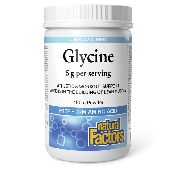 GLYCINE 5 G 450 G UNFLAVOURED NATURAL FACTORS