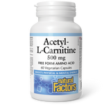 ACETYL-L-CARNITINE 500 MG 60 VCAPS NATURAL FACTORS