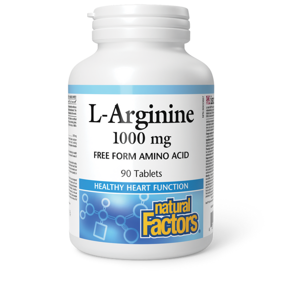 L-ARGININE 1000 MG 90 TABS NATURAL FACTORS