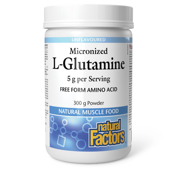 MICRONIZED L-GLUTAMINE UNFLAVOURED 300 G POWDER NATURAL FACTORS