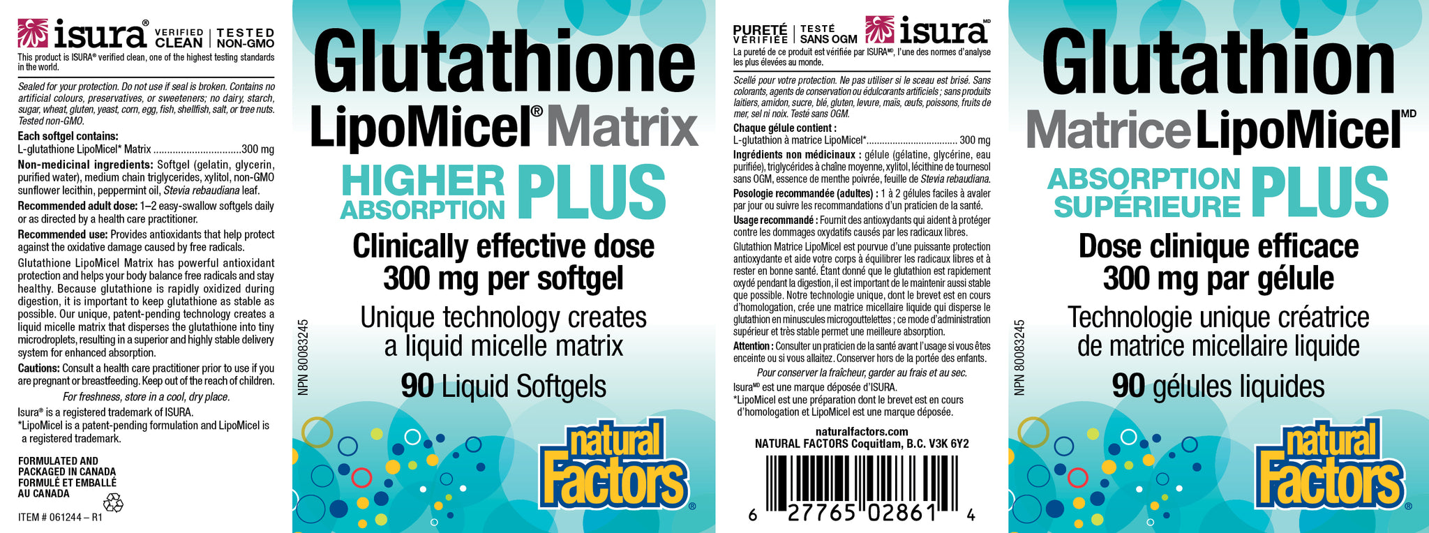 glutathione lippo gel GLUTATHIONE LIPOMICEL MATRIX 300 MG 90 GELS NATURAL FACTORS