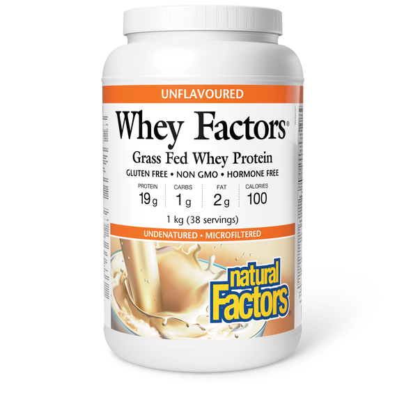 WHEY FACTORS UNFLAVORED 1 KG NATURAL FACTORS