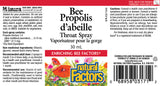 BEE PROPOLIS THROAT SPRAY 30 ML NATURAL FACTORS
