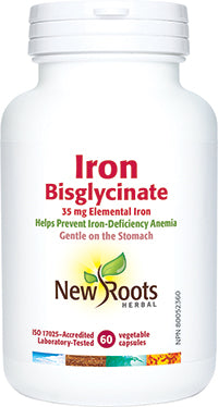 IRON BISGLYCINATE 35 MG 60 CAPLETS NEW ROOTS