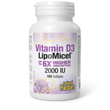 VITAMIN D3 LIPOMICEL 2000 IU 180 GELS NATURAL FACTORS