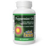 PEPPERMINT OIL ENTERIC COATED 60 SOFTGELS NATURAL FACTORS